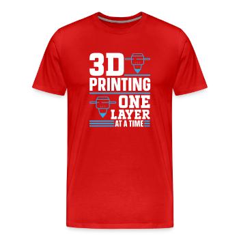 3D Printer 3D Printing - Men's Premium Organic T-Shirt - red - Front - Damien (186cm)