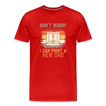 Imprimante 3D Impression 3D - T-shirt bio Premium Homme - rouge - Devant - Damien (186cm)
