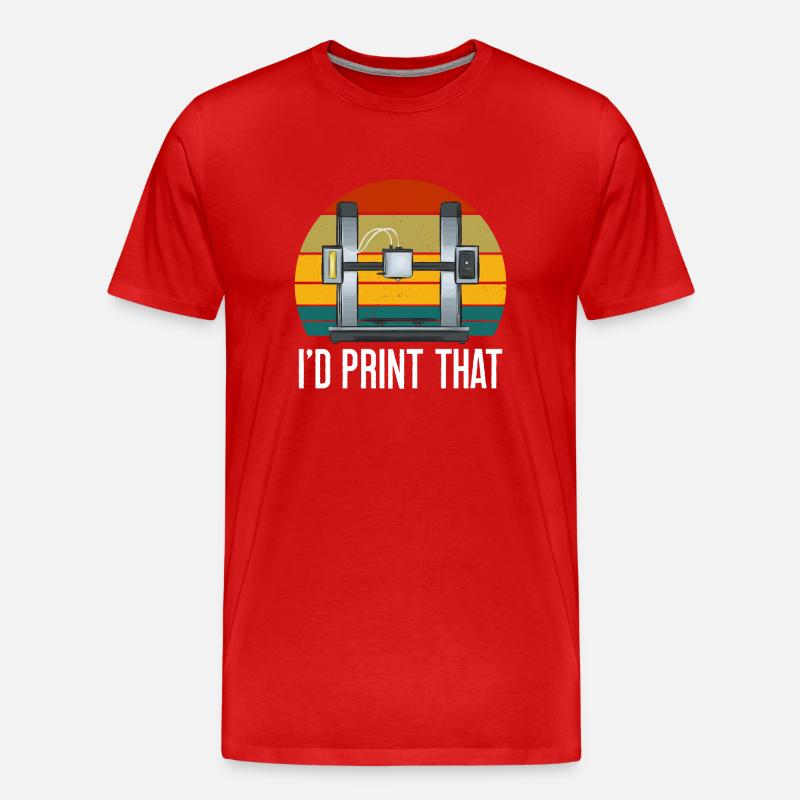 3D Printer 3D Printing - Men's Premium Organic T-Shirt - red
