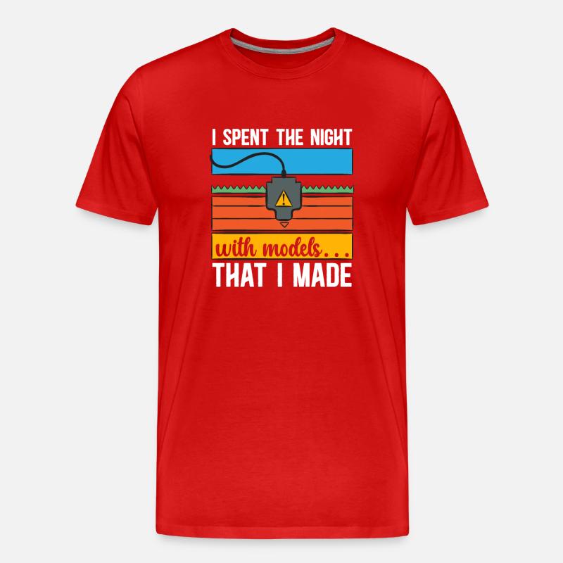 3D Drucker 3D Druck - Männer Premium Bio T-Shirt - Rot