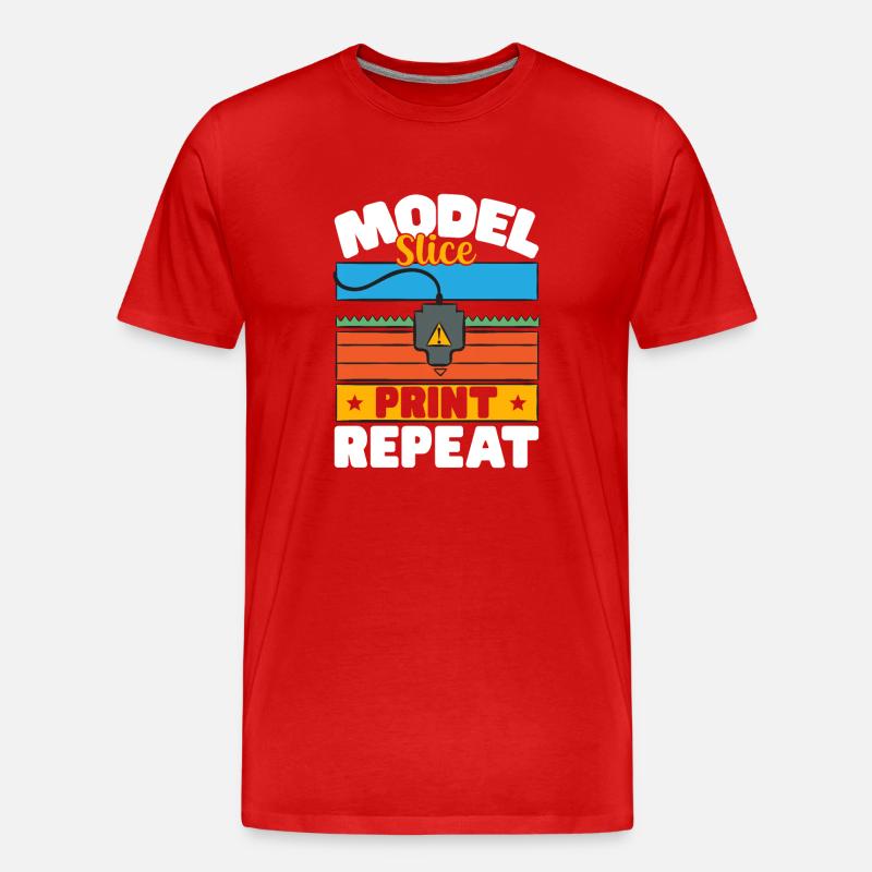3D Printer 3D Printing - Men's Premium Organic T-Shirt - red