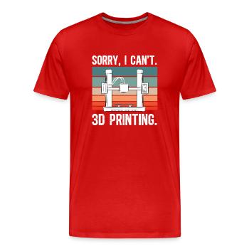 3D Printer 3D Printing - Men's Premium Organic T-Shirt - red - Front - Damien (186cm)