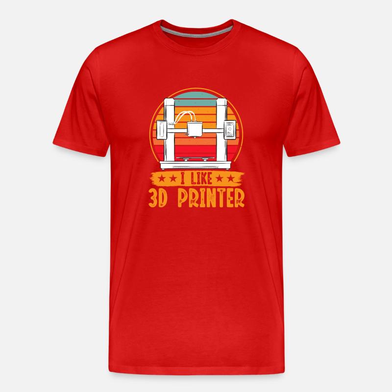 3D Drucker 3D Druck - Männer Premium Bio T-Shirt - Rot