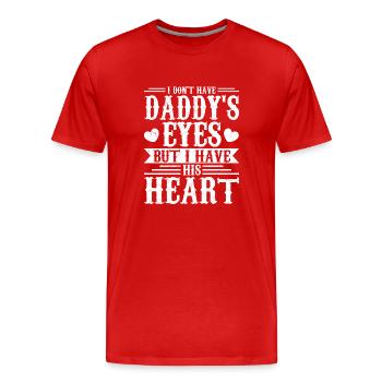 Je n’ai pas les yeux de papa #Adoption la publicité familiale du jour - T-shirt bio Premium Homme - rouge - Devant - Damien (186cm)