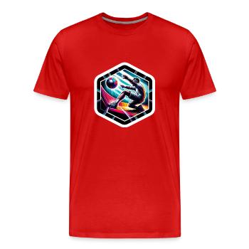 Gaga Ball Dodgeball Hexagon Pit Sport Team Spiel - Männer Premium Bio T-Shirt - Rot - Vorne - Damien (186cm)