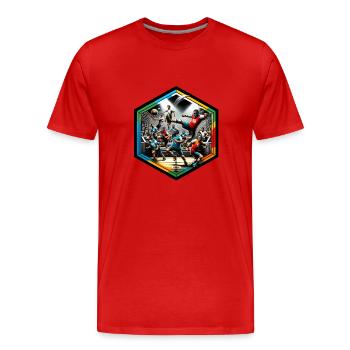 Gaga Ball Dodgeball Hexagon Pit Sport Team Spiel - Männer Premium Bio T-Shirt - Rot - Vorne - Damien (186cm)