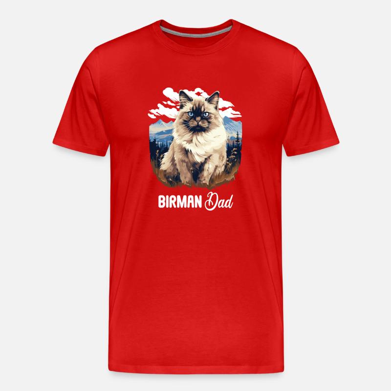 Birman Cat Birma Katze - Männer Premium Bio T-Shirt - Rot