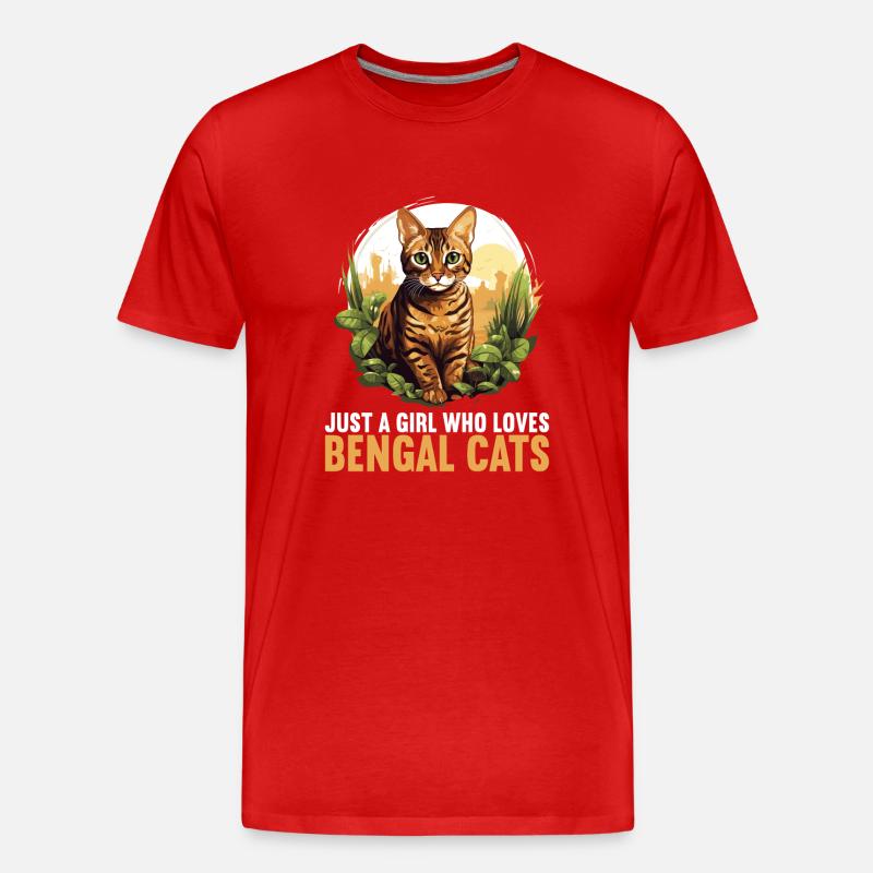 Bengal Cat Bengalkatze - Männer Premium Bio T-Shirt - Rot