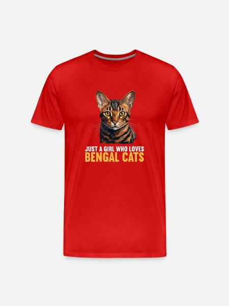 Bengal Cat Bengalkatze - Männer Premium Bio T-Shirt - Rot