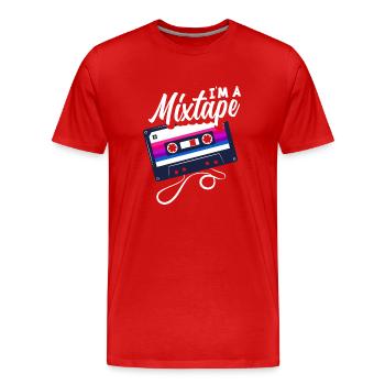 Mixtape bisexuelle - T-shirt bio Premium Homme - rouge - Devant - Damien (186cm)