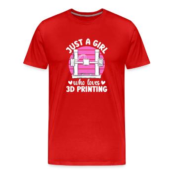 3D Printer 3D Printing - Men's Premium Organic T-Shirt - red - Front - Damien (186cm)