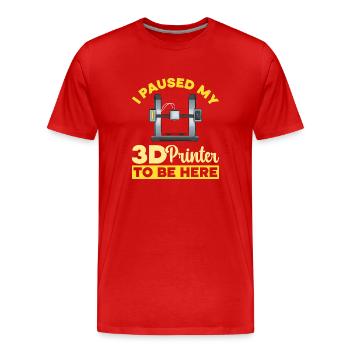 Imprimante 3D Impression 3D - T-shirt bio Premium Homme - rouge - Devant - Damien (186cm)