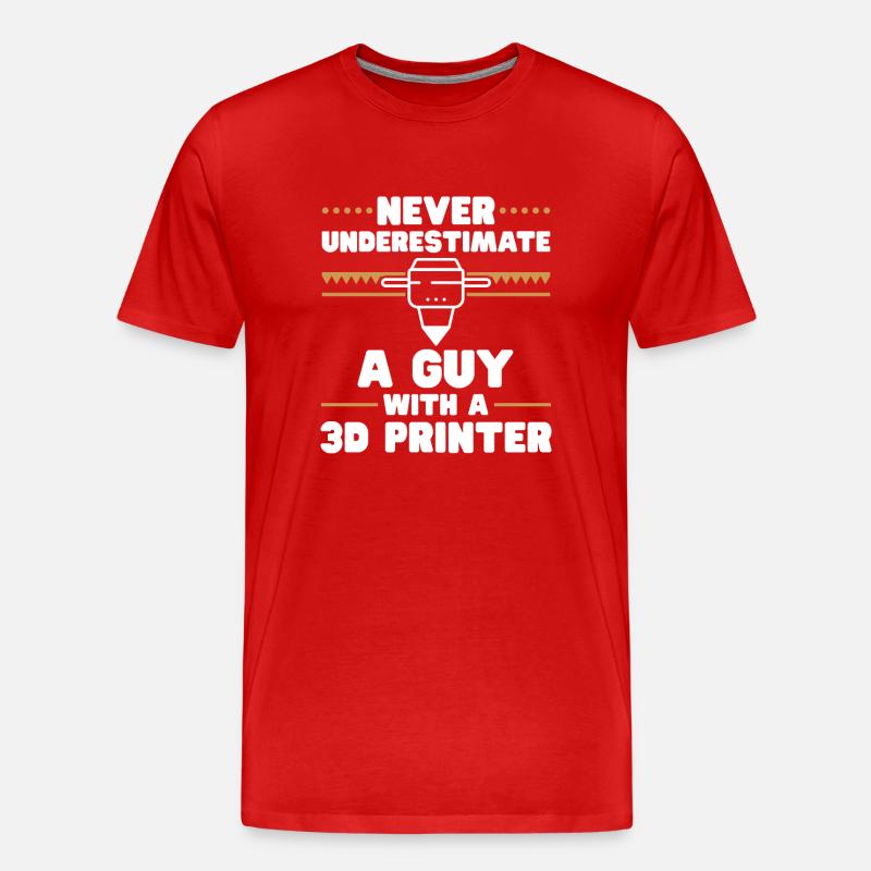3D Drucker 3D Druck - Männer Premium Bio T-Shirt - Rot