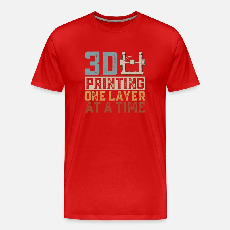 3D Drucker 3D Druck - Männer Premium Bio T-Shirt - Rot