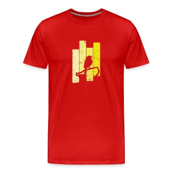 Canary in the shade - Men's Premium Organic T-Shirt - red - Front - Damien (186cm)