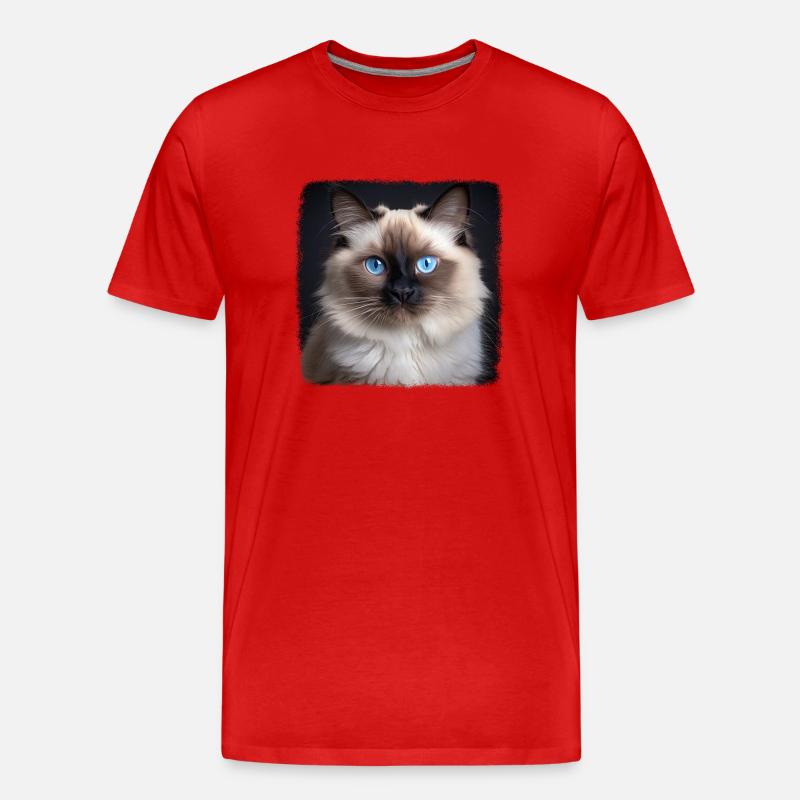 Birman Cat Birma Katze - Männer Premium Bio T-Shirt - Rot