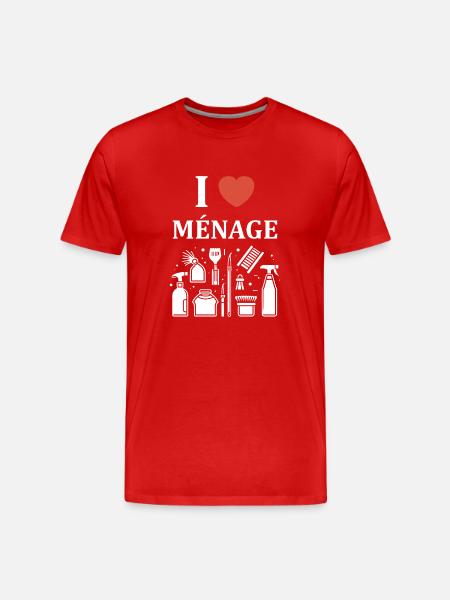 Humou ménage - T-shirt bio Premium Homme - rouge