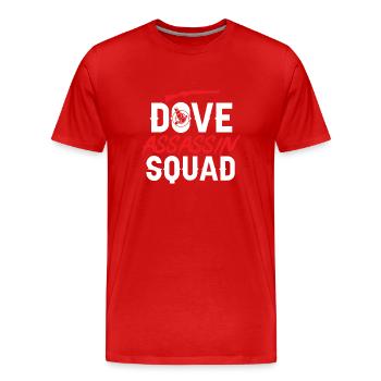 Pigeon Hunter, Pigeon Hunting, Pigeons - Men's Premium Organic T-Shirt - red - Front - Damien (186cm)