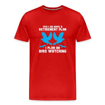 Observation des oiseaux Observation des oiseaux Observation des oiseaux Observateur d’oiseaux - T-shirt bio Premium Homme - rouge - Devant - Damien (186cm)
