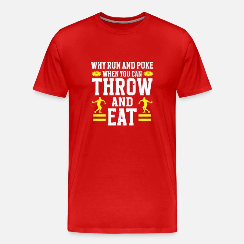 Diskuswerfer Leichtathlet Disc Throw - Männer Premium Bio T-Shirt - Rot