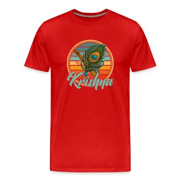 Krishna Indien Musik Flöte Hinduismus Zen - Männer Premium Bio T-Shirt - Rot - Vorne - Damien (186cm)