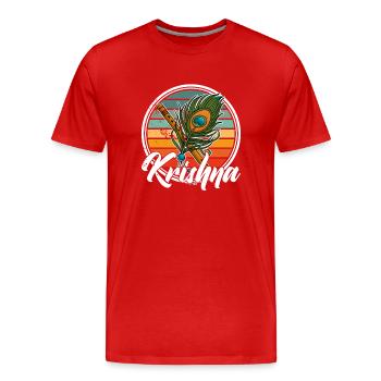 Krishna Indien Musik Flöte Hinduismus Zen - Männer Premium Bio T-Shirt - Rot - Vorne - Damien (186cm)