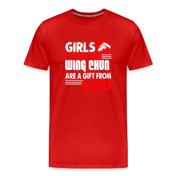 Wing Chun Wing Chun Are A Gift From God - Men's Premium Organic T-Shirt - red - Front - Damien (186cm)