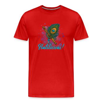 Krishna Indien Bansuri Flöte Bambus Yoga Zen - Männer Premium Bio T-Shirt - Rot - Vorne - Damien (186cm)