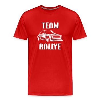 Humour pilote de rallye - T-shirt bio Premium Homme - rouge - Devant - Damien (186cm)