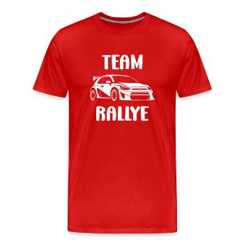 Humour pilote de rallye - T-shirt bio Premium Homme - rouge - Devant - Damien (186cm)