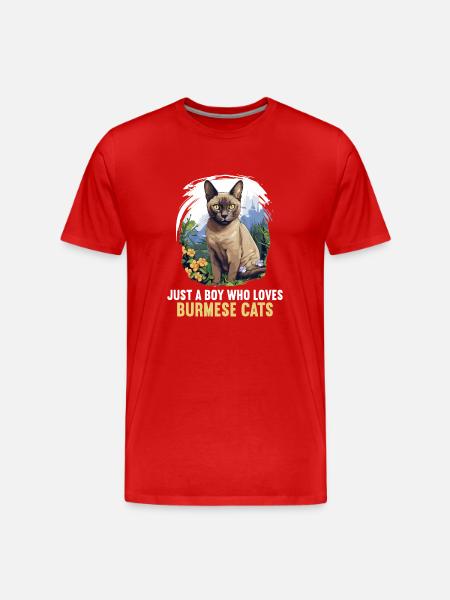 Chat birman Birmanie Katze - T-shirt bio Premium Homme - rouge