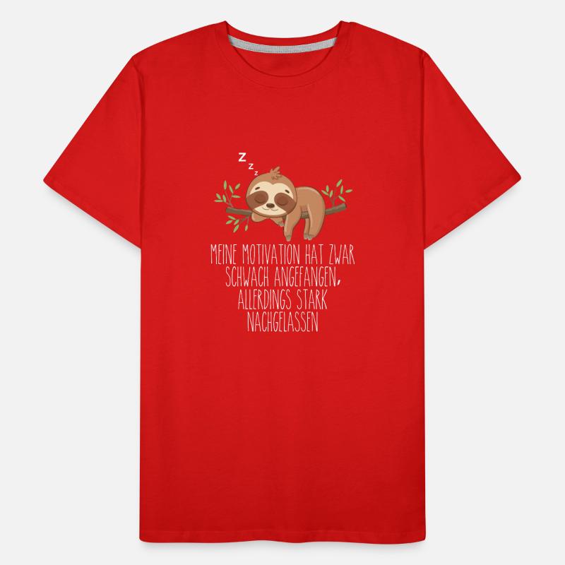 Motivation Started Weak Sloth Men's Premium Organic T-Shirt