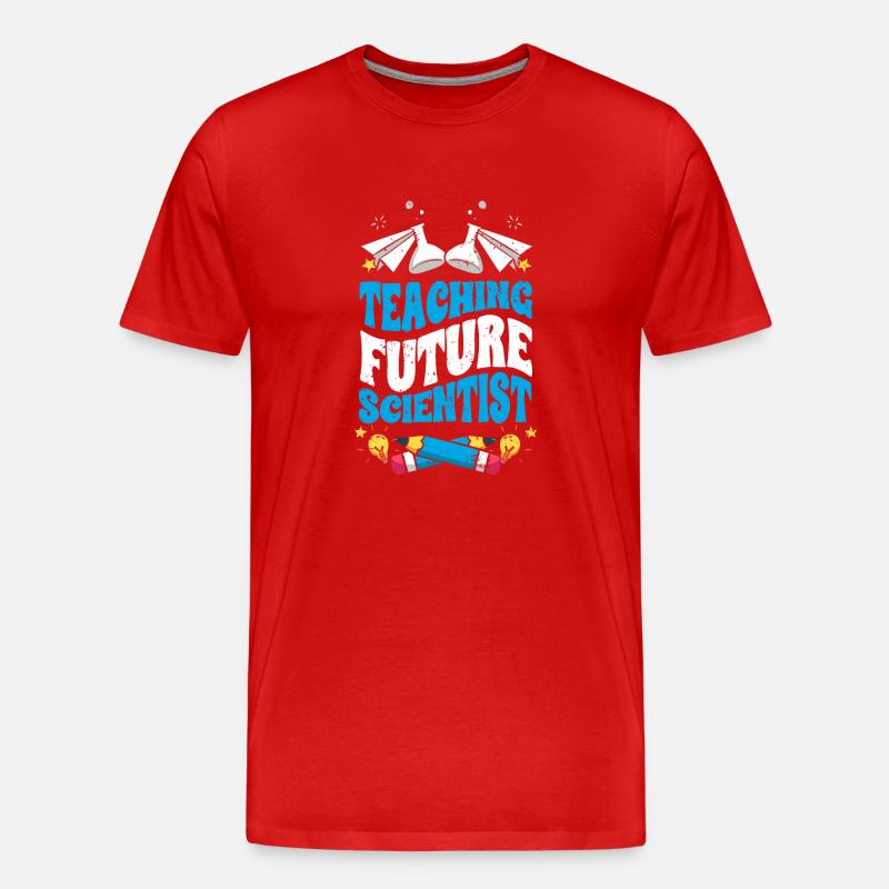 Teaching Future Scientist Cool Science Pyhsic - Men's Premium Organic T-Shirt - red