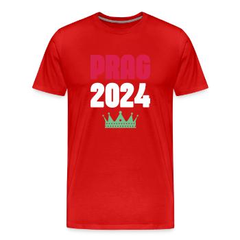 Jours fériés Prague 2024 - T-shirt bio Premium Homme - rouge - Devant - Damien (186cm)