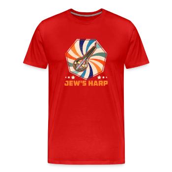 Asiatische Musik Jew's Harp Qopuz Klassik - Männer Premium Bio T-Shirt - Rot - Vorne - Damien (186cm)