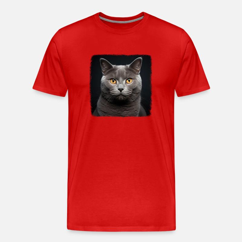 Chartreux Cat Kartäuser Katze - Männer Premium Bio T-Shirt - Rot