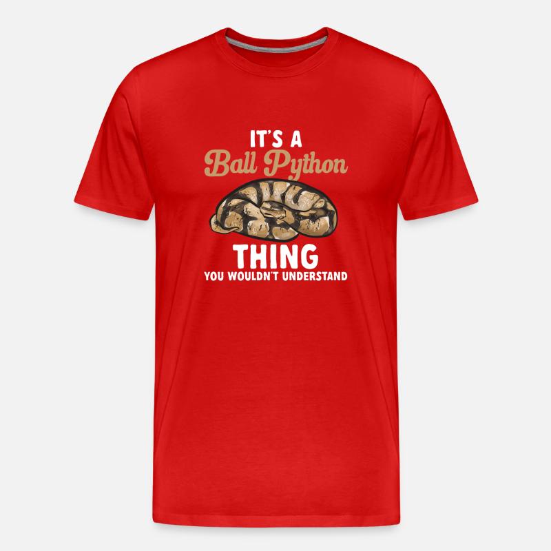 Ball Python Schlange Königspython - Männer Premium Bio T-Shirt - Rot