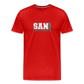 San Jose California Stadt in den USA - Männer Premium Bio T-Shirt - Rot - Vorne - Damien (186cm)