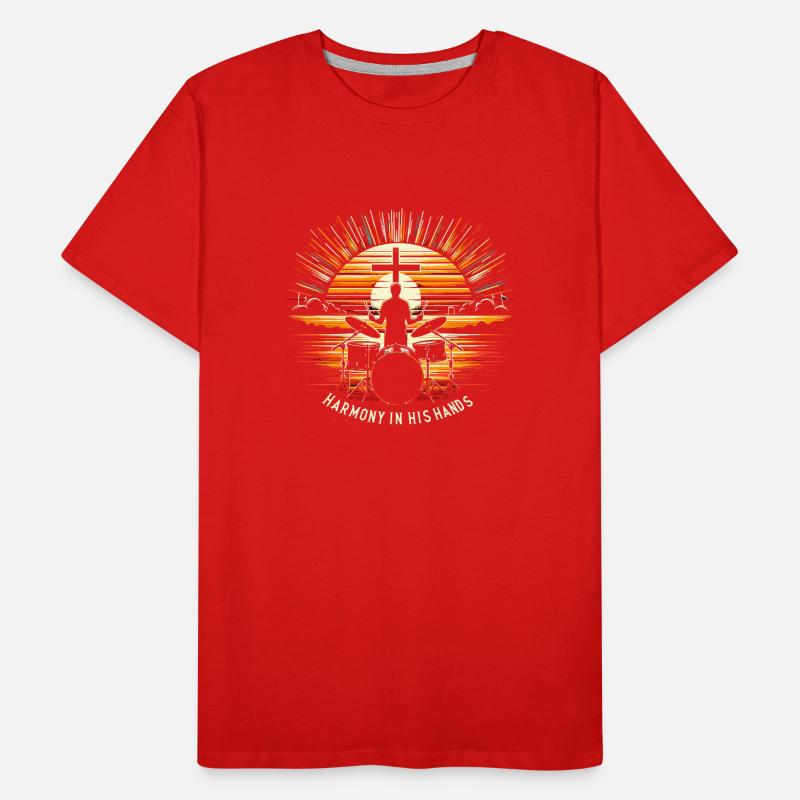 Drum Player Jesus Drum set Pick Jesus Drums Player Männer Premium Bio T-Shirt
