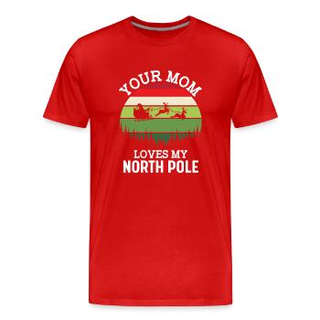 Ta Maman Amoureux Mon Pôle Nord - T-shirt bio Premium Homme - rouge - Devant - Damien (186cm)
