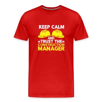 Construction Project Manager - Men's Premium Organic T-Shirt - red - Front - Damien (186cm)