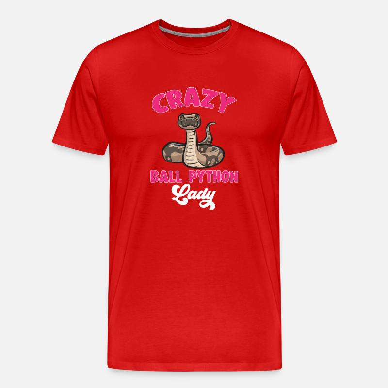 Ball Python Schlange Königspython - Männer Premium Bio T-Shirt - Rot