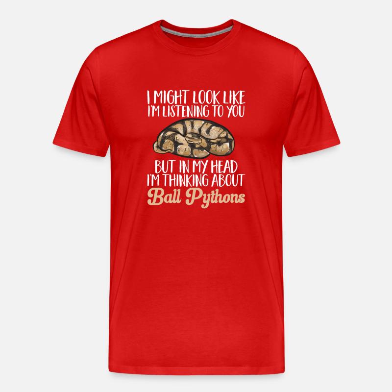 Ball Python Snake King Python - Men's Premium Organic T-Shirt - red
