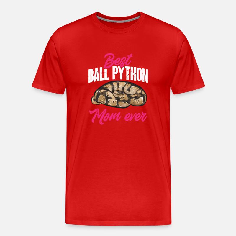 Ball Python Snake King Python - T-shirt bio Premium Homme - rouge