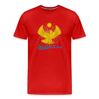 Dagestan Herkunft Adler Kaukasus Papakha - Männer Premium Bio T-Shirt - Rot - Vorne - Damien (186cm)