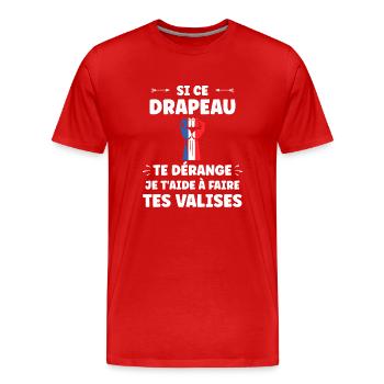 drapeau francais patriote - T-shirt bio Premium Homme - rouge - Devant - Damien (186cm)