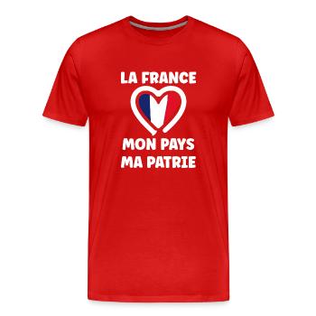 Patriot France My Mapys My Homeland - Men's Premium Organic T-Shirt - red - Front - Damien (186cm)