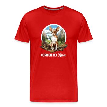 Cornish Rex Kätzchen Cornish Rex Katze - Männer Premium Bio T-Shirt - Rot - Vorne - Damien (186cm)