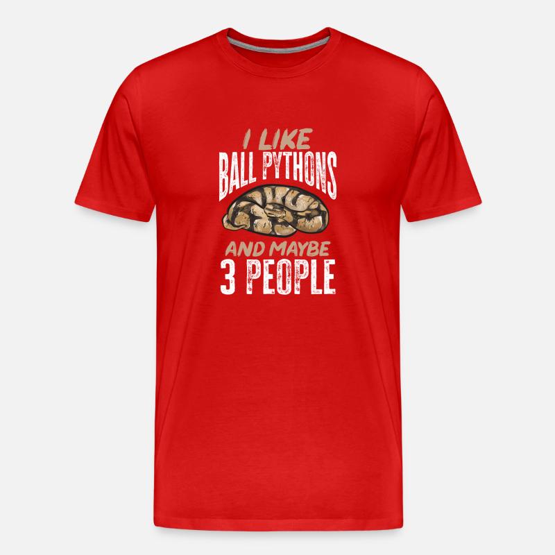 Ball Python Schlange Königspython - Männer Premium Bio T-Shirt - Rot