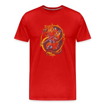 Japanischer Samurai-Krieger - Männer Premium Bio T-Shirt - Rot - Vorne - Damien (186cm)